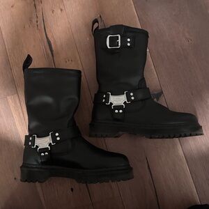 Dr marten Anistone hi leather biker boots